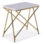 Farah 22" End Table - White and Gold