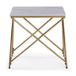 Farah 22" End Table - White and Gold