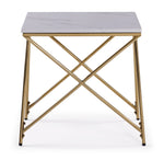 Farah 22" End Table - White and Gold