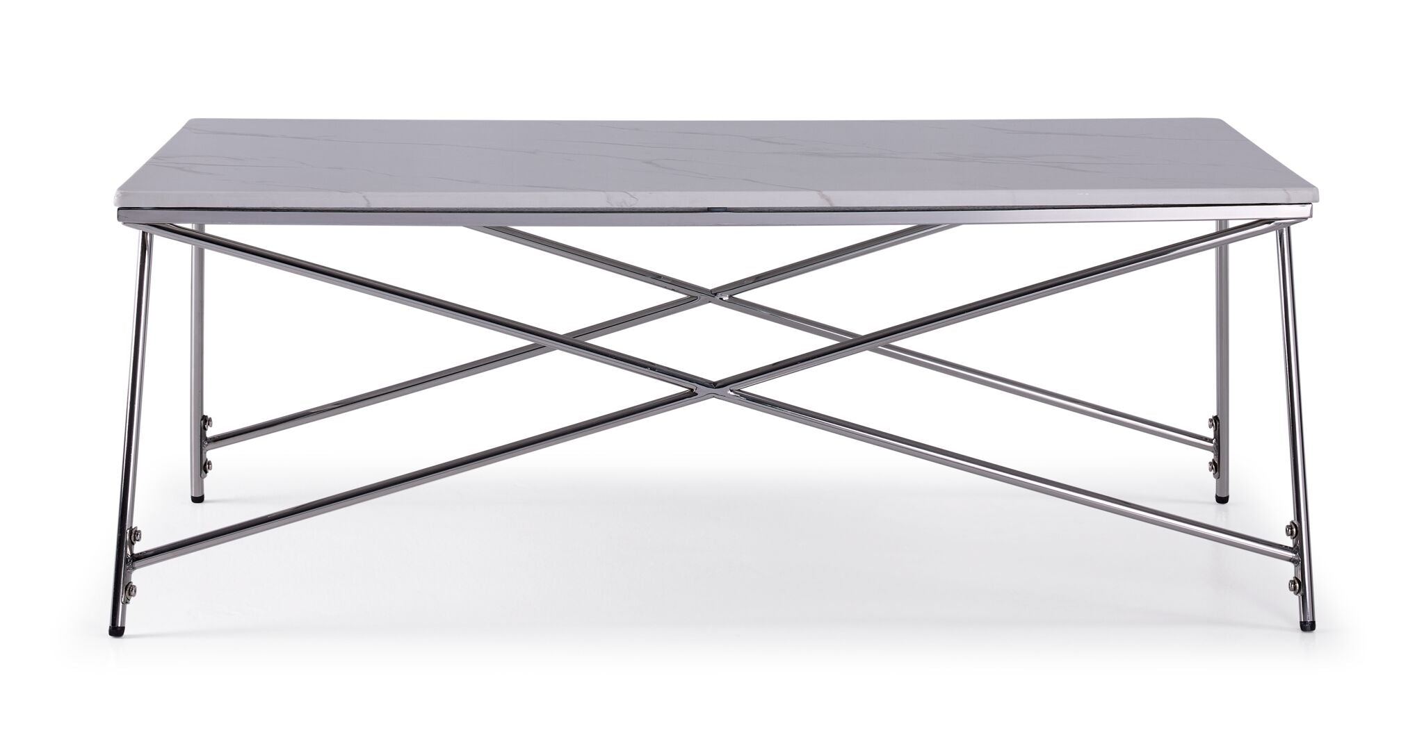 Farah 48" Coffee Table - White and Chrome