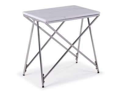 Farah 22" End Table - White and Chrome