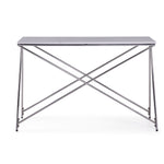 Farah 47" Sofa Table - White and Chrome