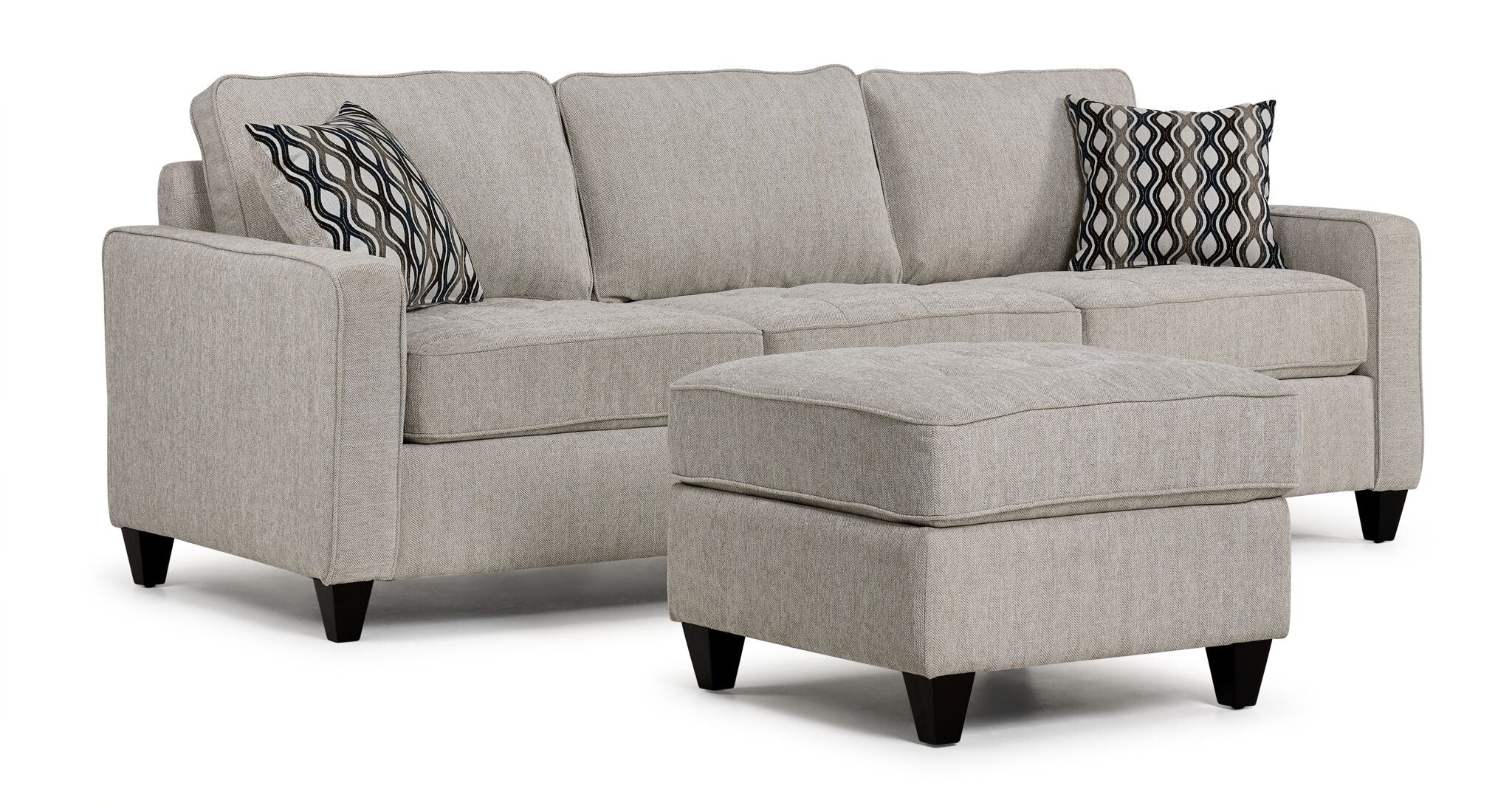Flipp-it Sofa with Reversible Chaise/Ottoman - Platinum