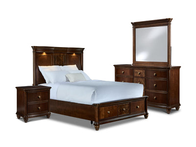 Florence 6 - Piece Queen Storage Bedroom Set - Brown