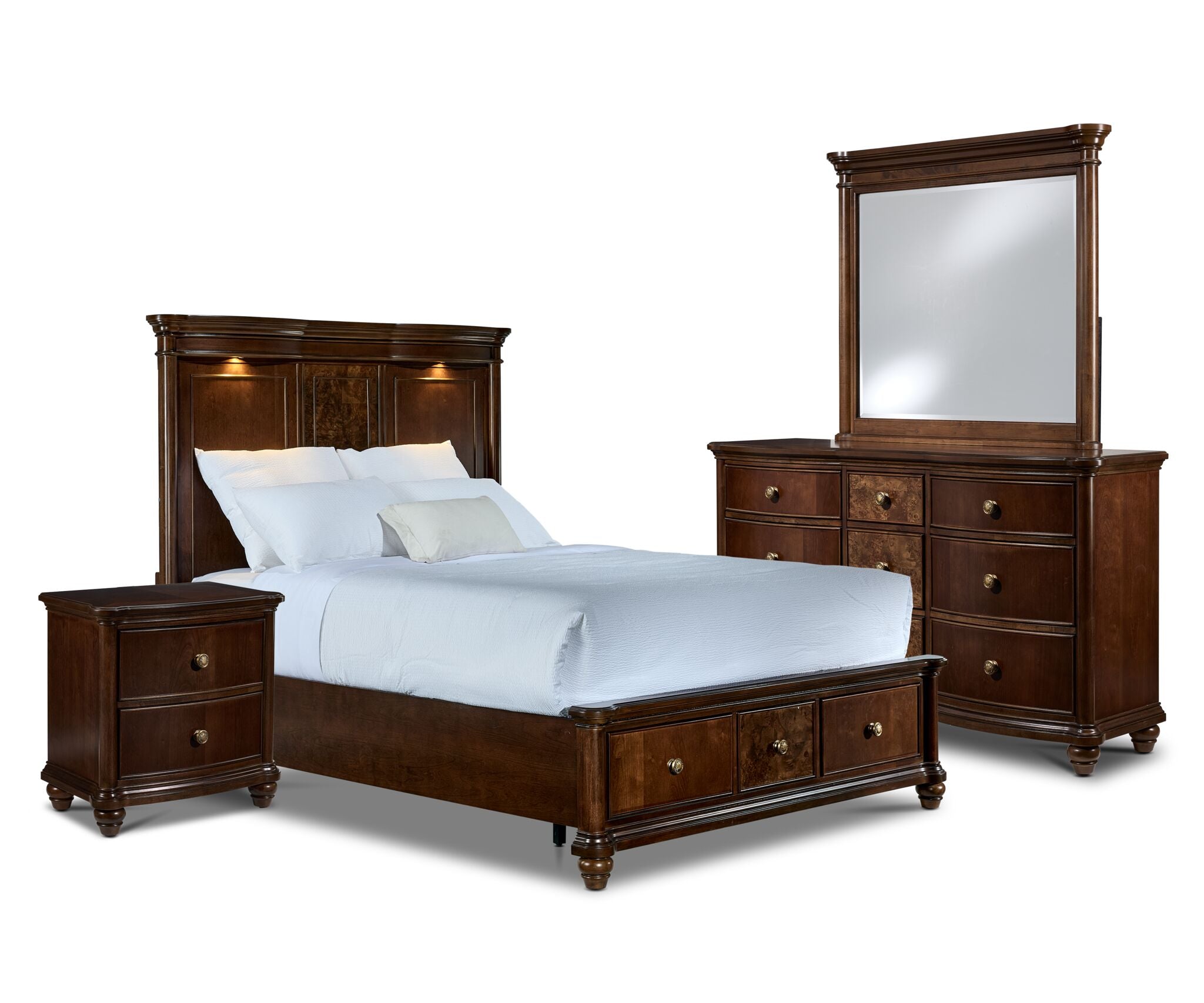 Florence 6 - Piece King Storage Bedroom Set - Brown