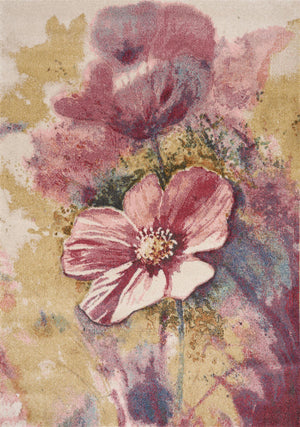 Petal Dreams 7'10" x 10'6" Poppy Design Area Rug - Pink, Blue, White