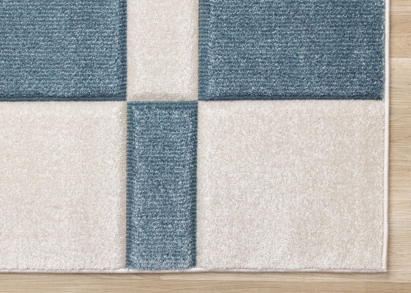 Ocean Blocks 7'10" x 10'6" Banded Rectangle Area Rug - Blue, White