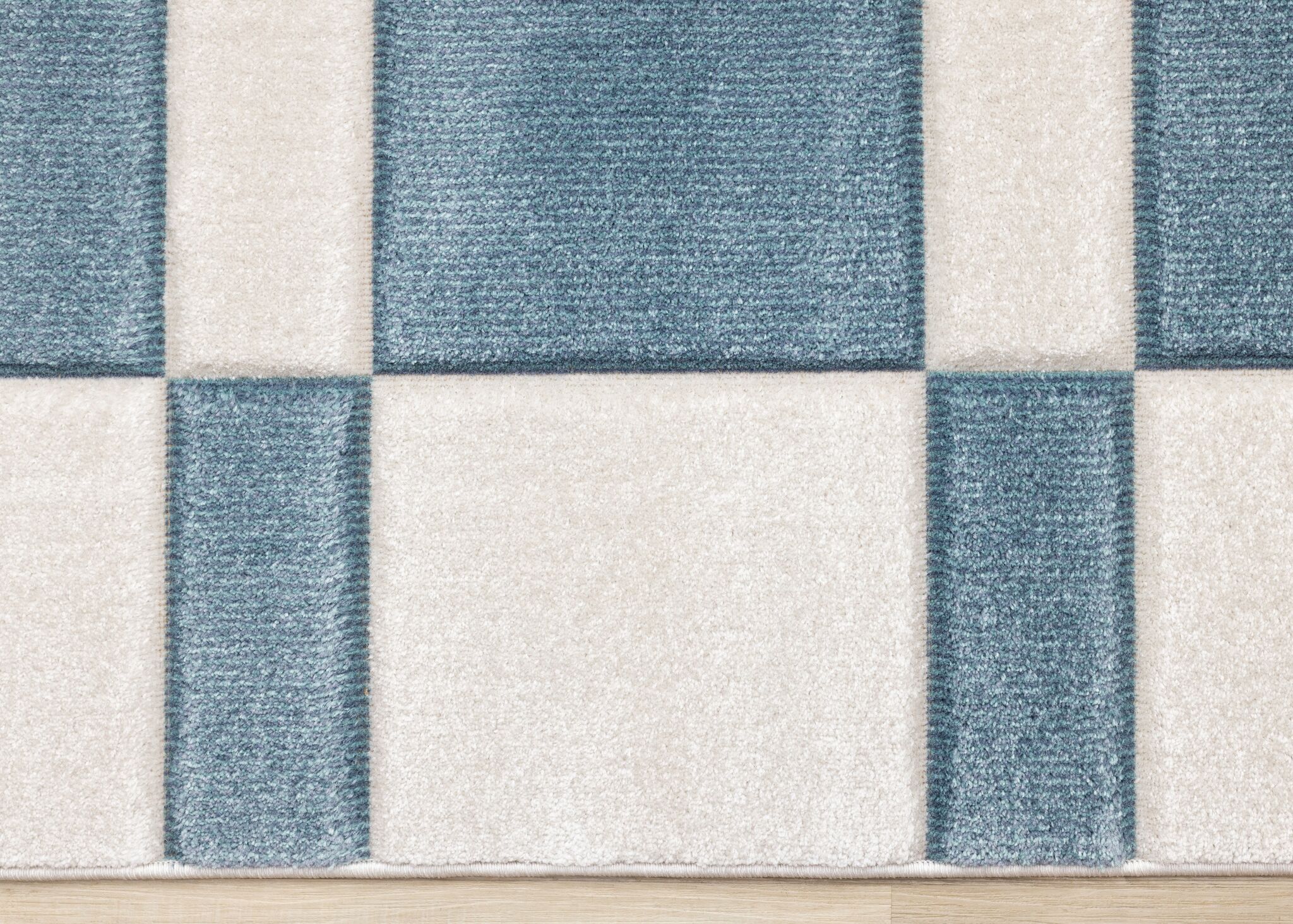 Ocean Blocks 5'3" x 7'7" Banded Rectangle Area Rug - Blue, White