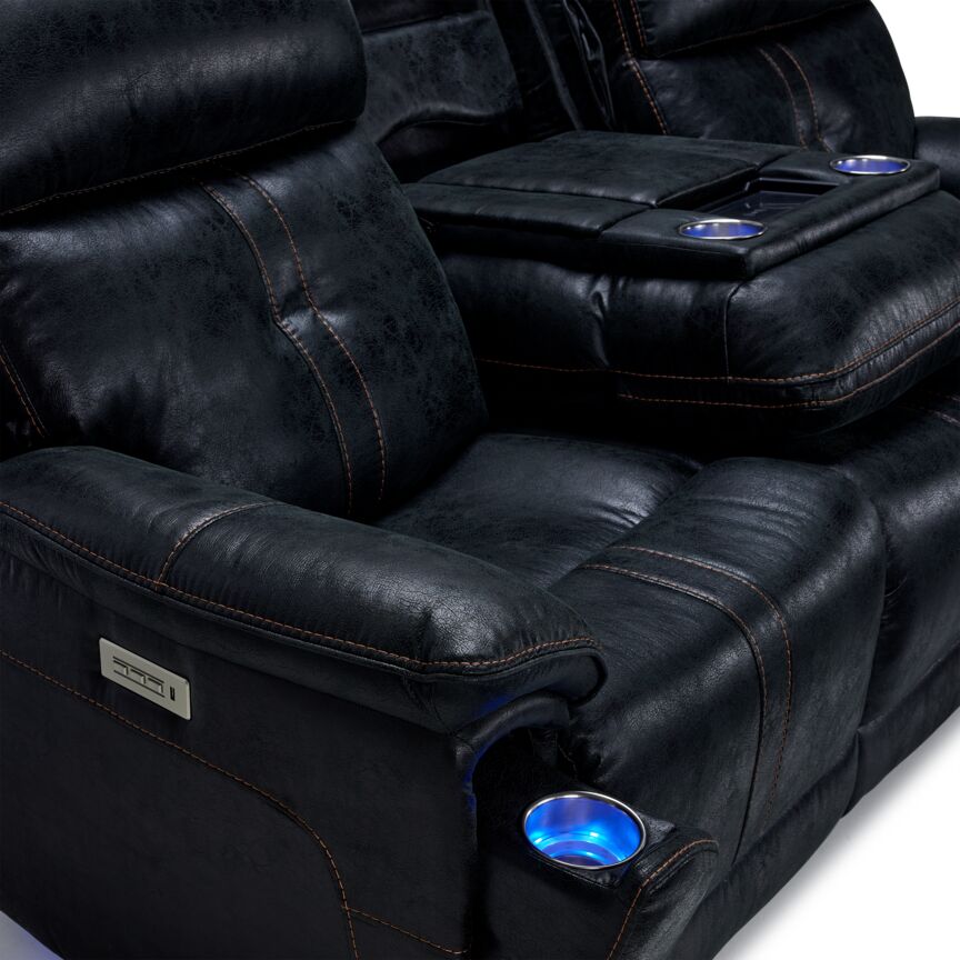 Franco Triple Power Reclining Sofa with Multimedia system - Eclipse