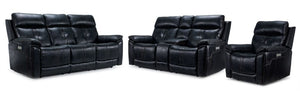 Franco Triple Power Reclining Sofa, Loveseat and Chair Set - Eclipse