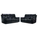 Franco Triple Power Reclining Sofa and Loveseat Set - Eclipse