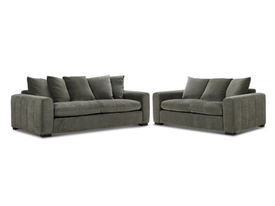 Frazer Sofa and Loveseat Set - Forest Green