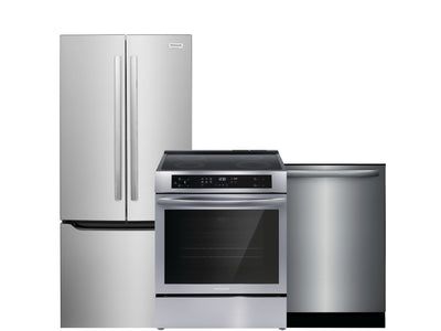 Frigidaire Kitchen Package with Smudge Proof Stainless Refrigerator, Induction Range & Built-In Dishwasher