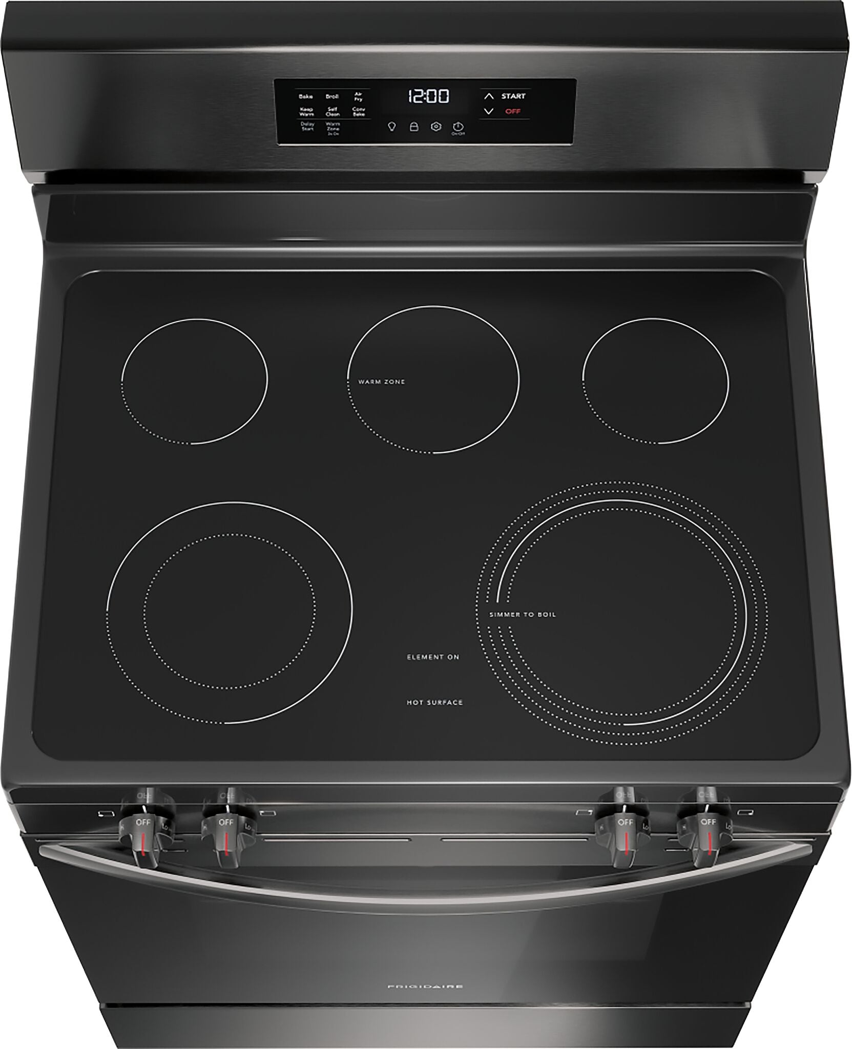 Frigidaire Black Stainless Steel Electric Freestanding Range with Air Fry (5.3 Cu. Ft.) - FCRE308CAD