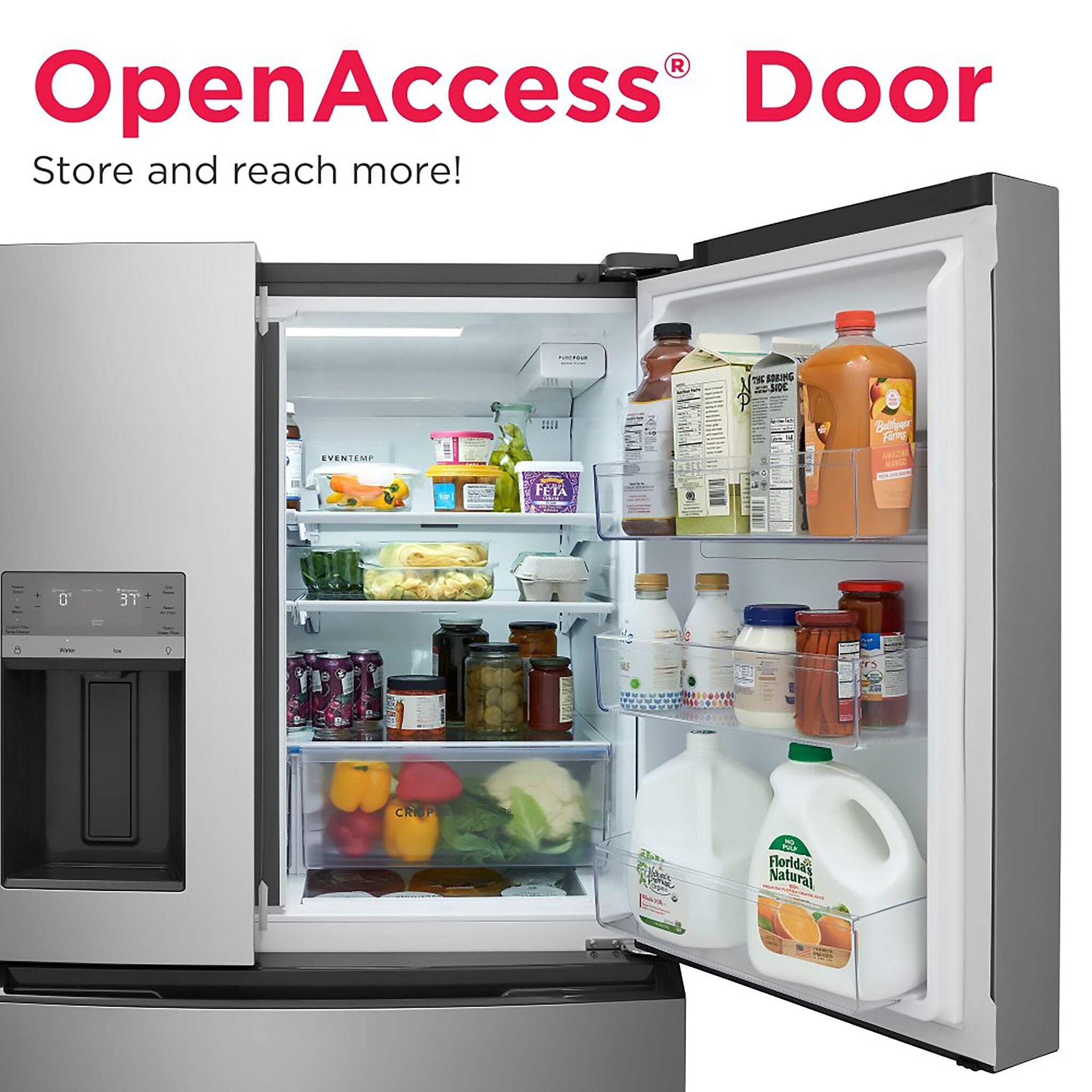 Frigidaire 36" 26 Cu. Ft. Smudge Proof Stainless Steel 4-Door French Door Refrigerator - FRMS2733AV--