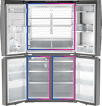 GE Profile 35.75" 28.4 Cu. Ft. Stainless Steel 4-Door French Door Refrigerator - PAD28BYTFS