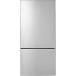 GE Fingerprint Resistant Stainless Steel Bottom Mount Refrigerator (17.7 Cu. Ft.)- GBE17HYRFS