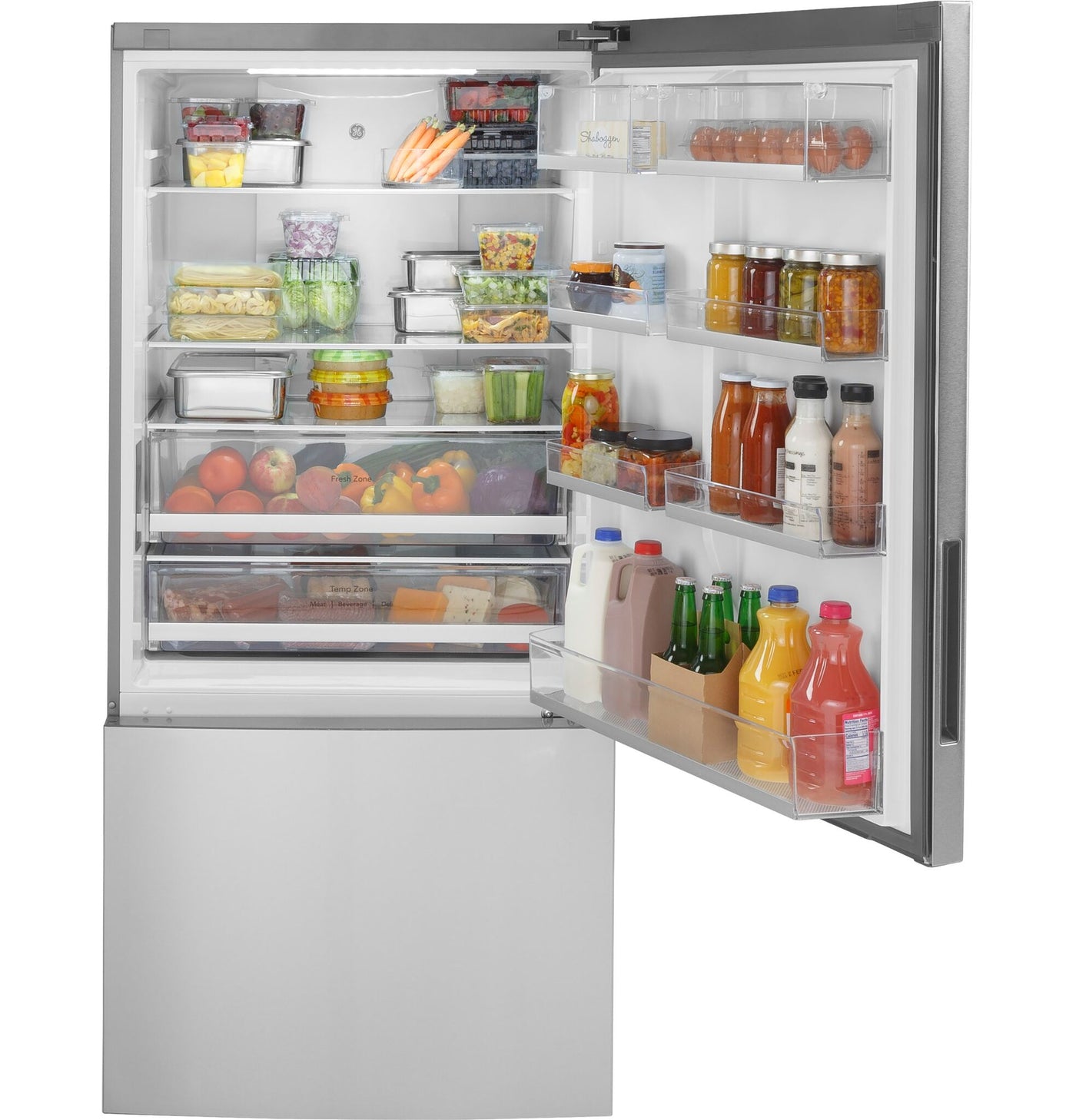 GE Fingerprint Resistant Stainless Steel Bottom Mount Refrigerator (17.7 Cu. Ft.)- GBE17HYRFS