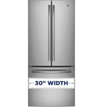 GE 30" 20.8 Cu. Ft. Fingerprint Resistant Stainless French Door Refrigerator - GNE21DYRKFS--