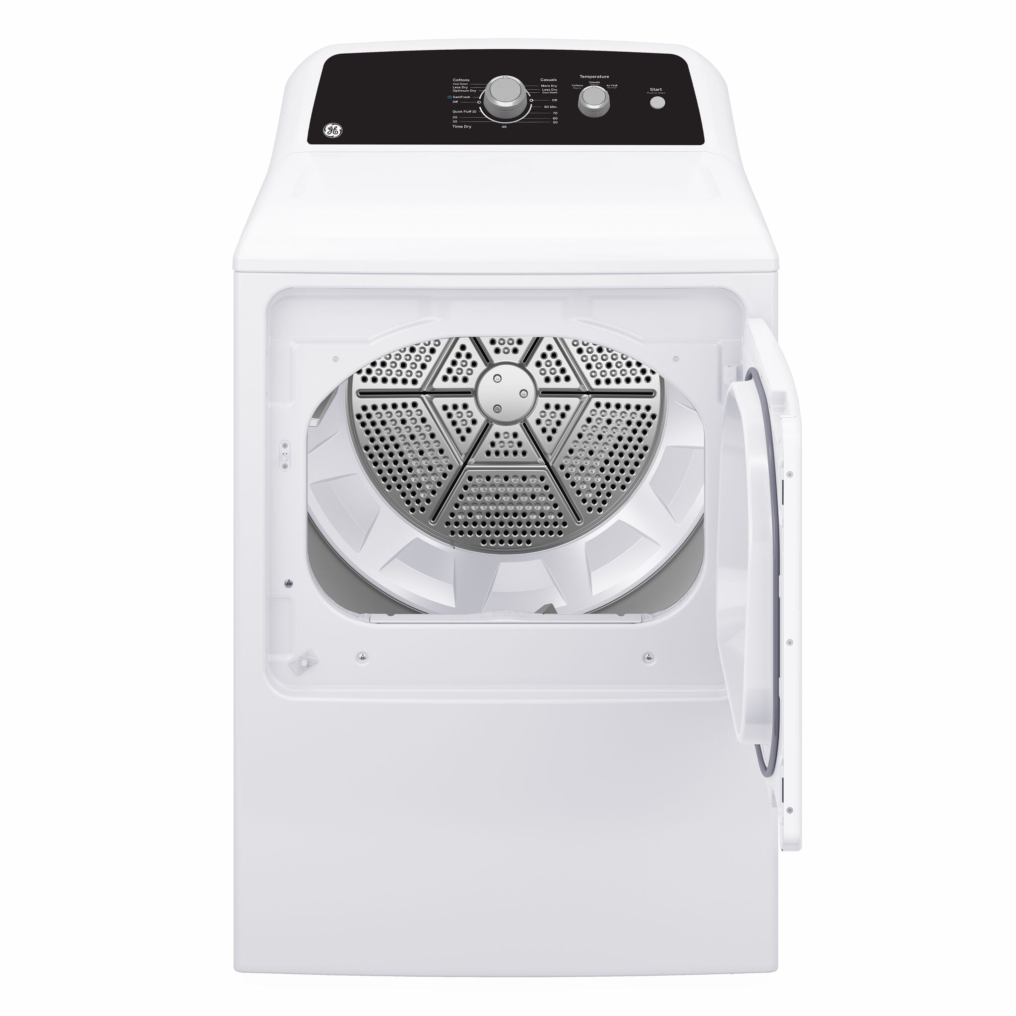 GE White Electric Dryer with SaniFresh Cycle (6.2 cu.ft