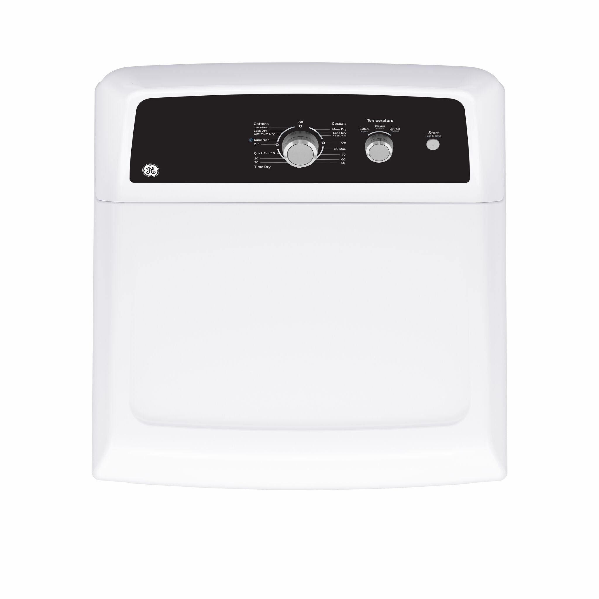 GE White Electric Dryer with SaniFresh Cycle (6.2 cu.ft