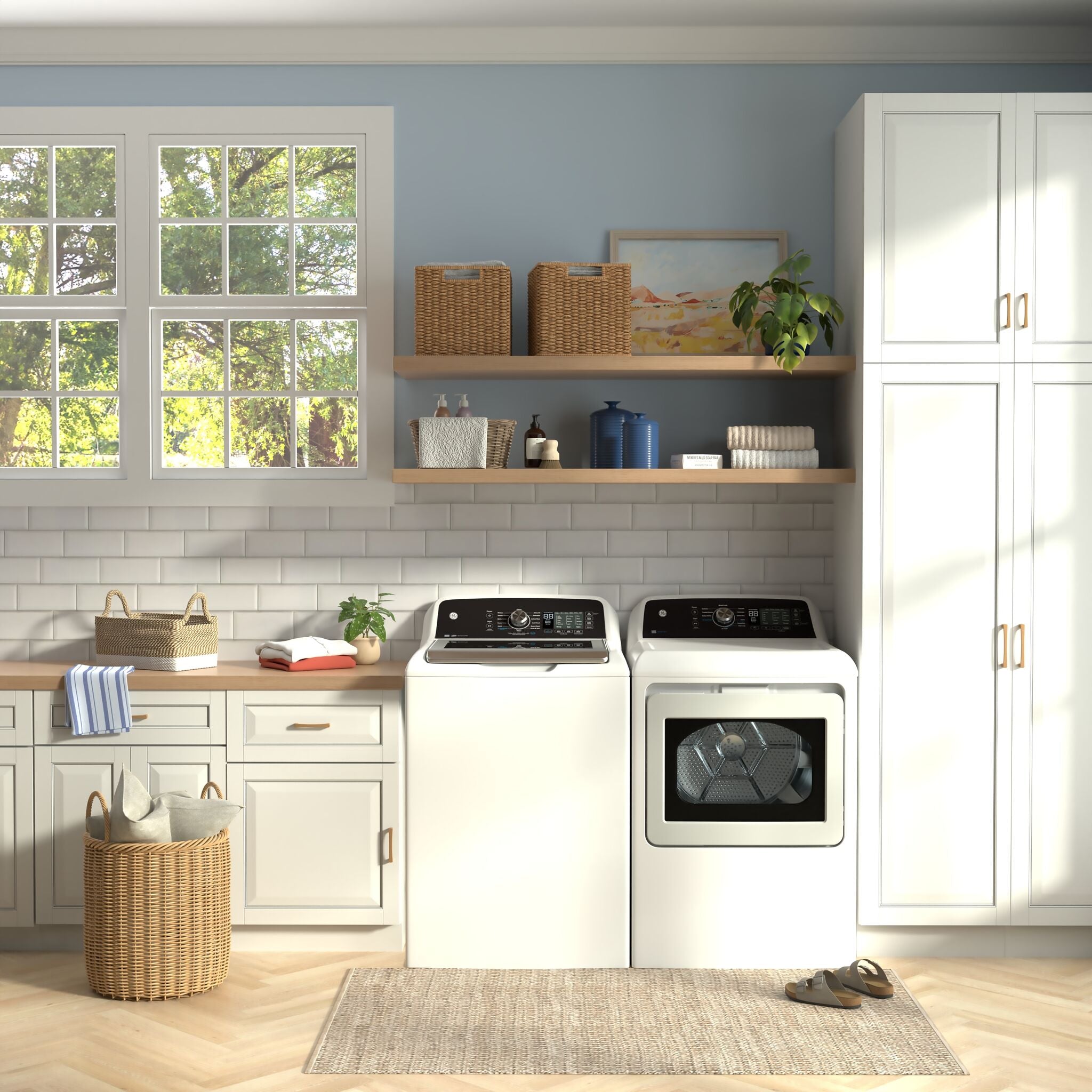 GE White Top Load Washer with SaniFresh Cycle (5.3 Cu. Ft.) - GTW681BMRWS