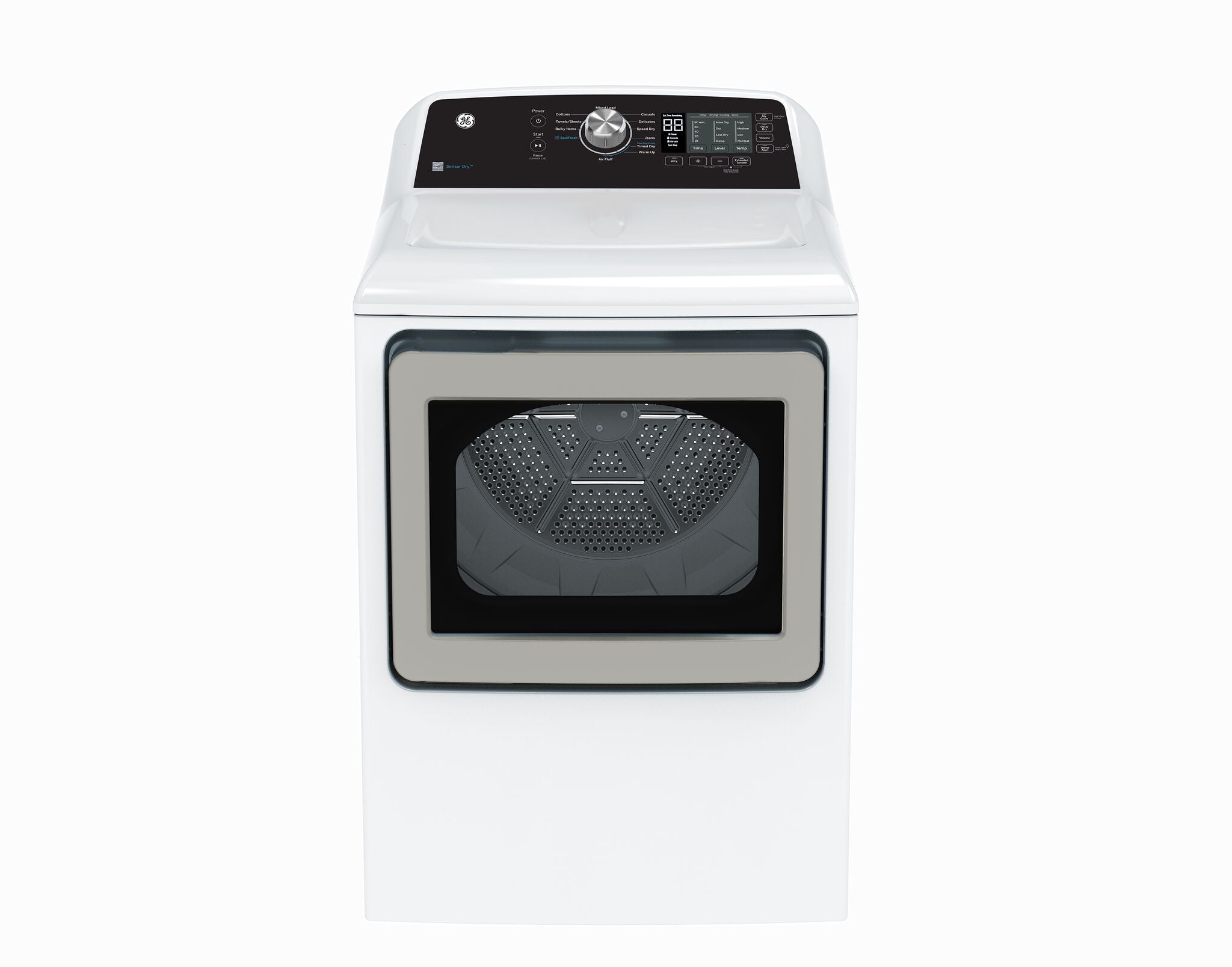 GE White Top Load Washer (5.3 Cu. Ft.) & Gas Dryer with SaniFresh (7.4 cu.ft.) - GTW681BMRWS/GTD68GBMRWS