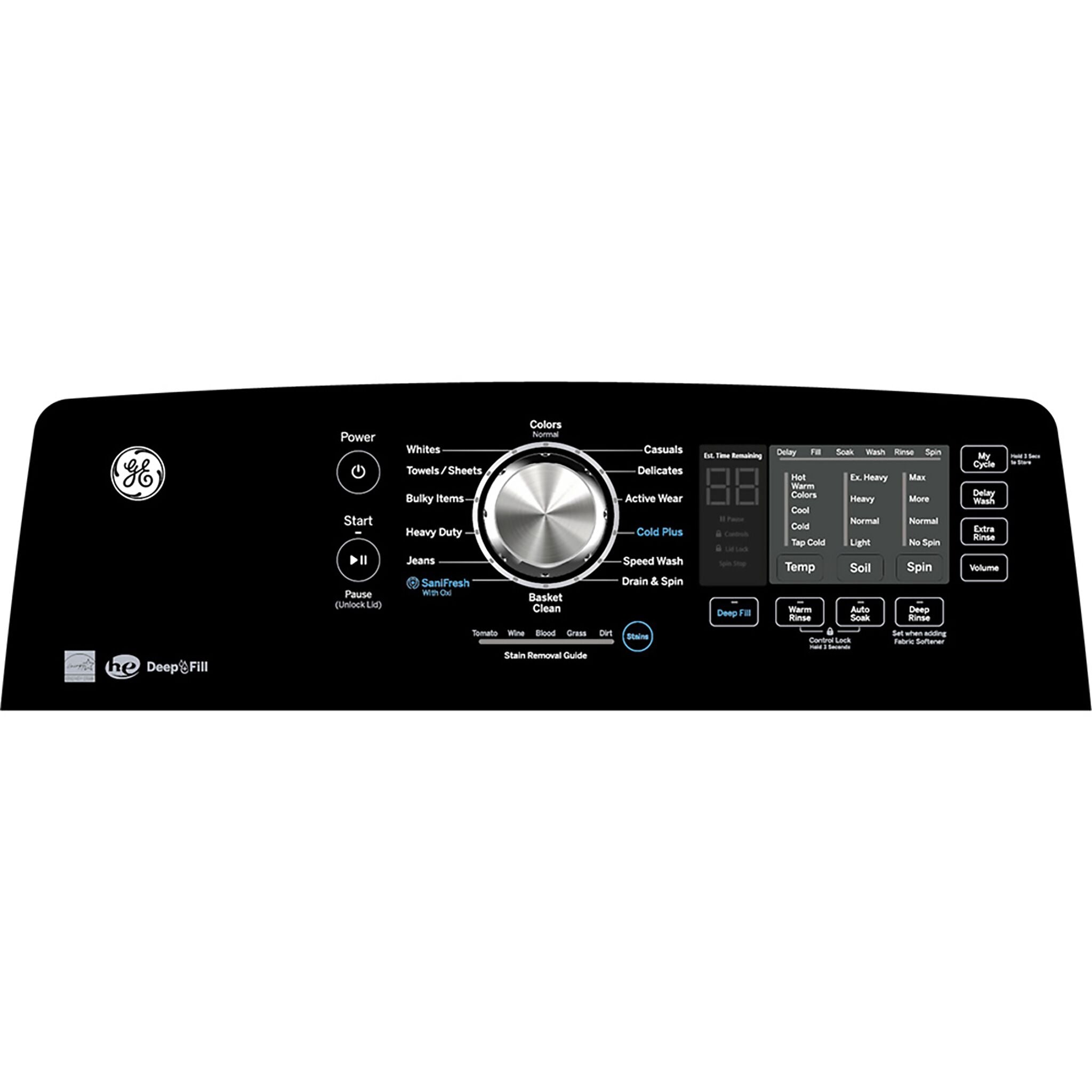 GE Diamond Grey Top Load Washer ( 5.3 Cu. Ft.) & Electric Dryer with SaniFresh Cycle (7.2 cu.ft.) - GTW681BMRDG/GTD49EBMRDG