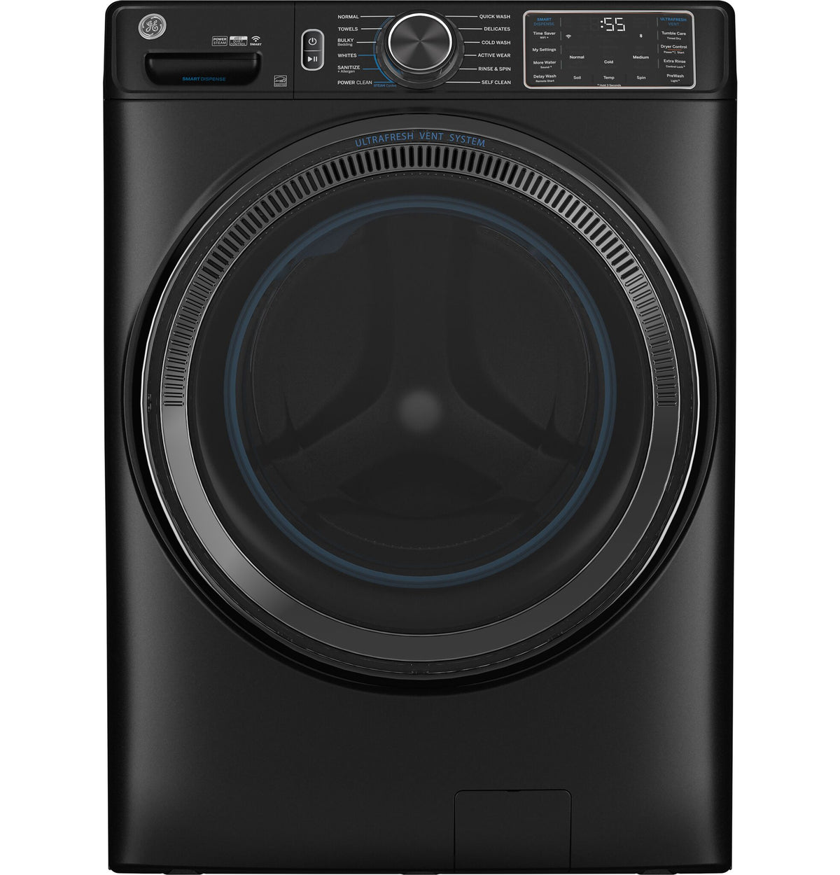 GE Carbon Graphite Smart Steam Front Load Washer with SmartDispense (5. ...