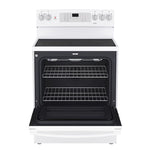 GE White Freestanding Electric Convection Range with No-Preheat Air Fry (5.0 Cu. Ft.) - JCB840DVWW