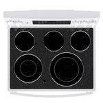 GE White Freestanding Electric Convection Range with No-Preheat Air Fry (5.0 Cu. Ft.) - JCB840DVWW