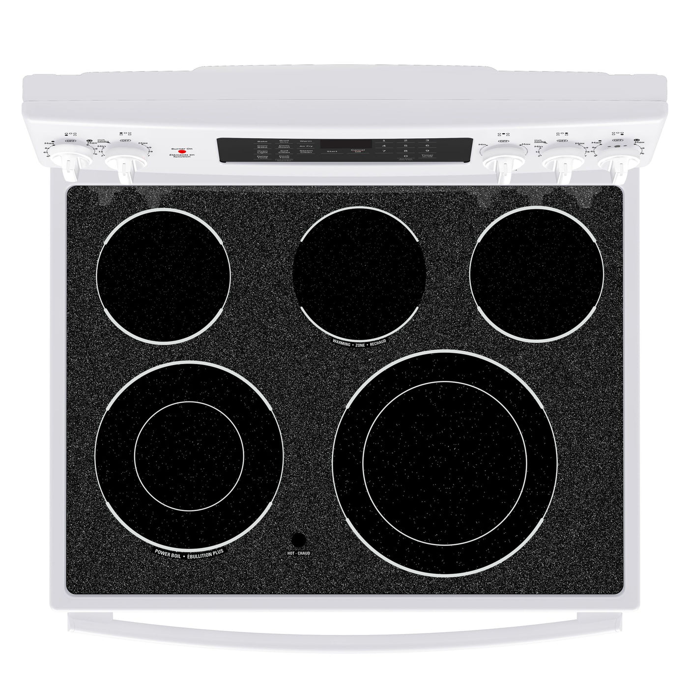 GE White Freestanding Electric Convection Range with No-Preheat Air Fry (5.0 Cu. Ft.) - JCB840DVWW