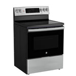 GE Stainless Steel Free-Standing Electric Convection Range with No-Preheat Air Fry (5.0 cu.ft) - JCB840STSS