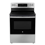 GE Stainless Steel Kitchen Package with Counter-Depth Refrigerator, Electric Range & Built-In Dishwasher