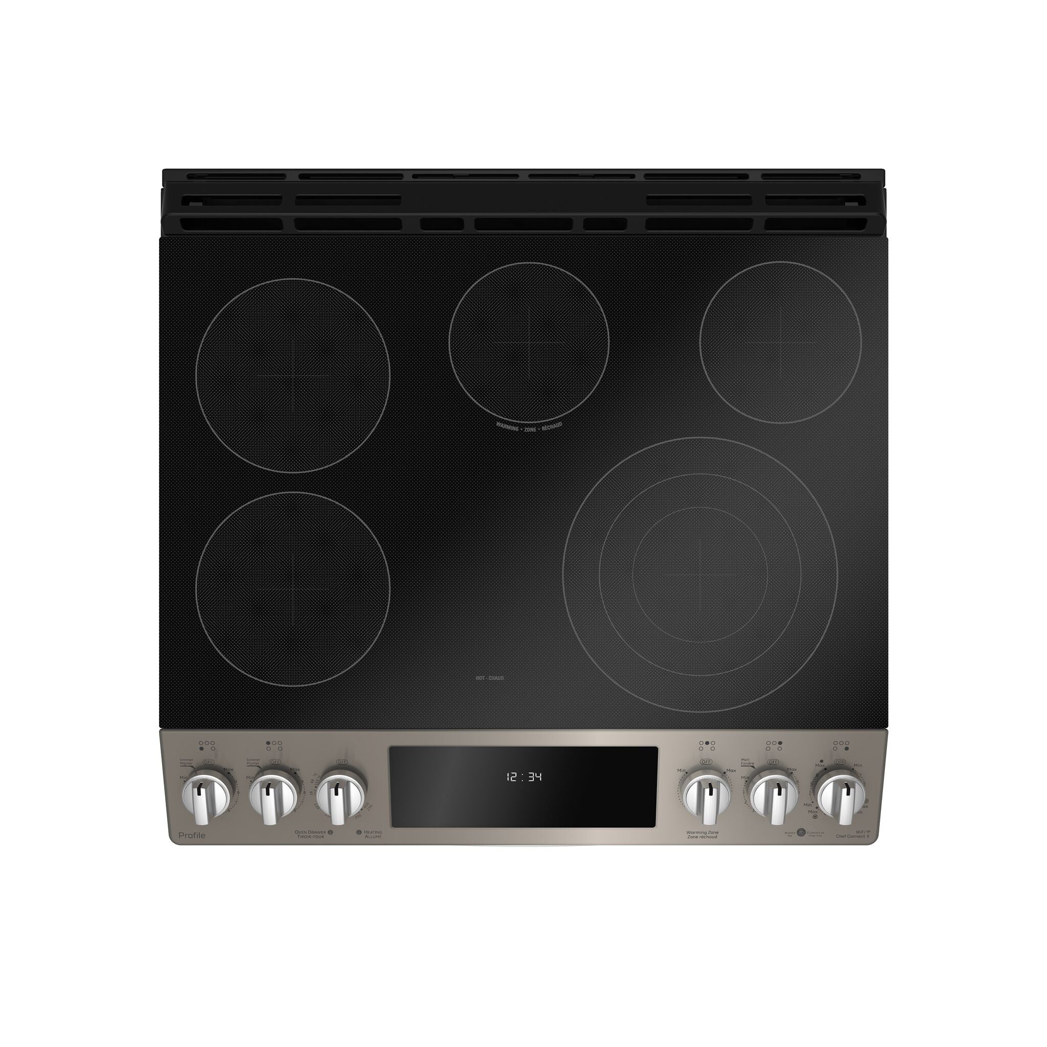 GE Profile Slate Slide-In Electric Convection Range with Air Fry (6.3 Cu. Ft.) - PCS940EMES