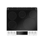 GE Profile White Slide-In Electric Convection Range with Air Fry (6.3 Cu. Ft.) - PCS940DMWW