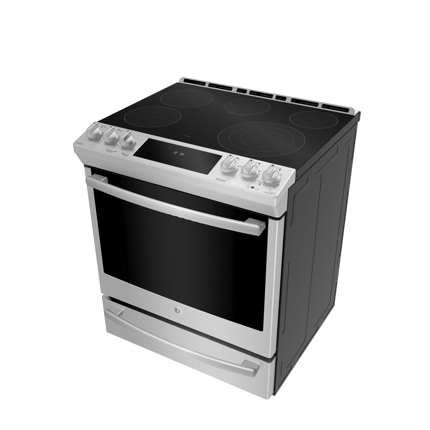 GE Profile Stainless Steel 30" Slide-In Electric Range (5.3 Cu. Ft.) - PCS940YMFS