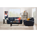 Gaetano Leather Sofa - Havana Atlantic Blue