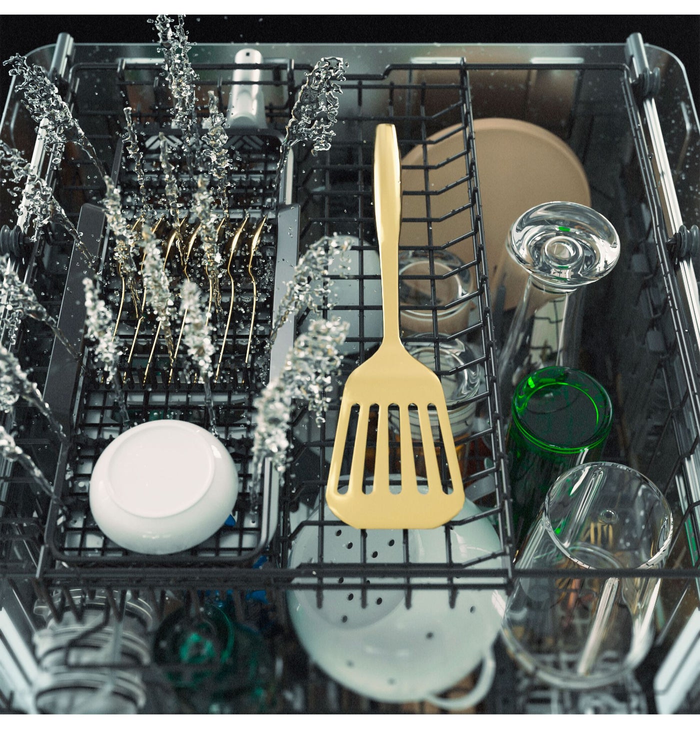 Café Matte Black CustomFit Dishwasher with Dual Convection Ultra Dry - CDT858P3VD1