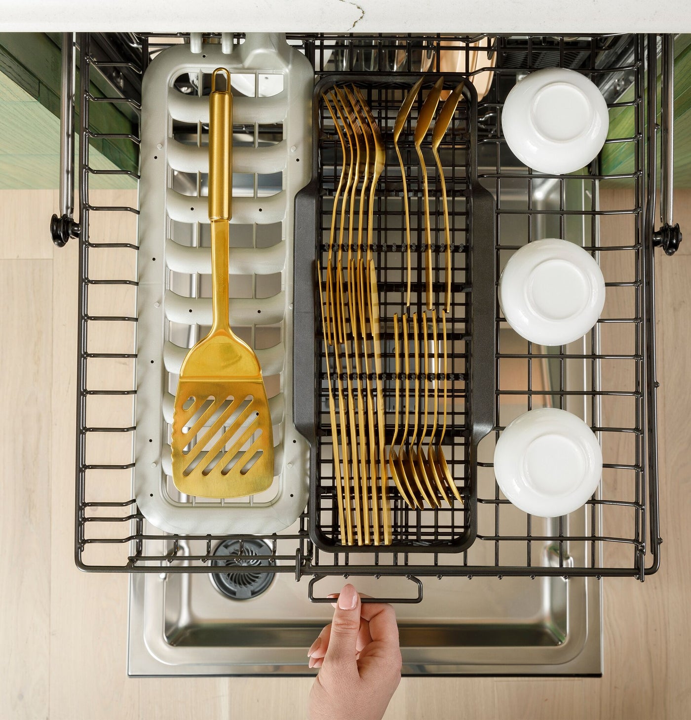 Café Matte White Custom-Fit Dishwasher with UltraWash - CDT888P4VW2