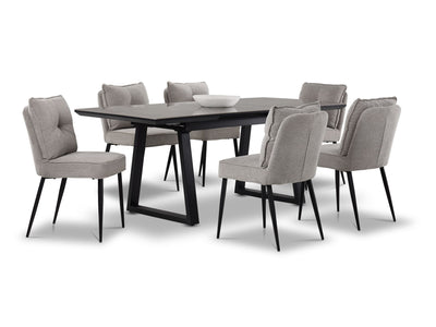 In Full Bloom - Gemini 7-Piece Extendable Dining Set - Grey