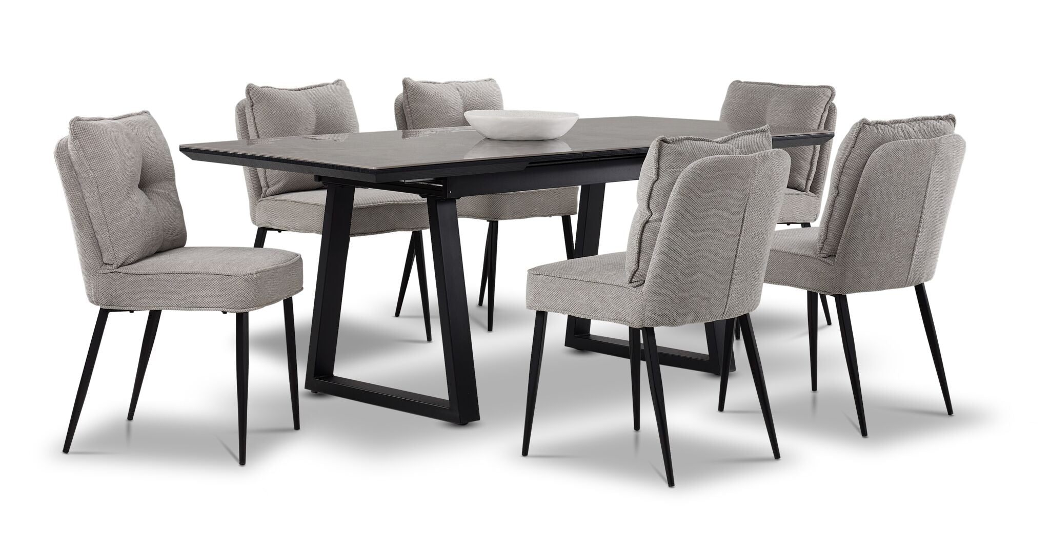 In Full Bloom - Gemini 7-Piece Extendable Dining Set - Grey