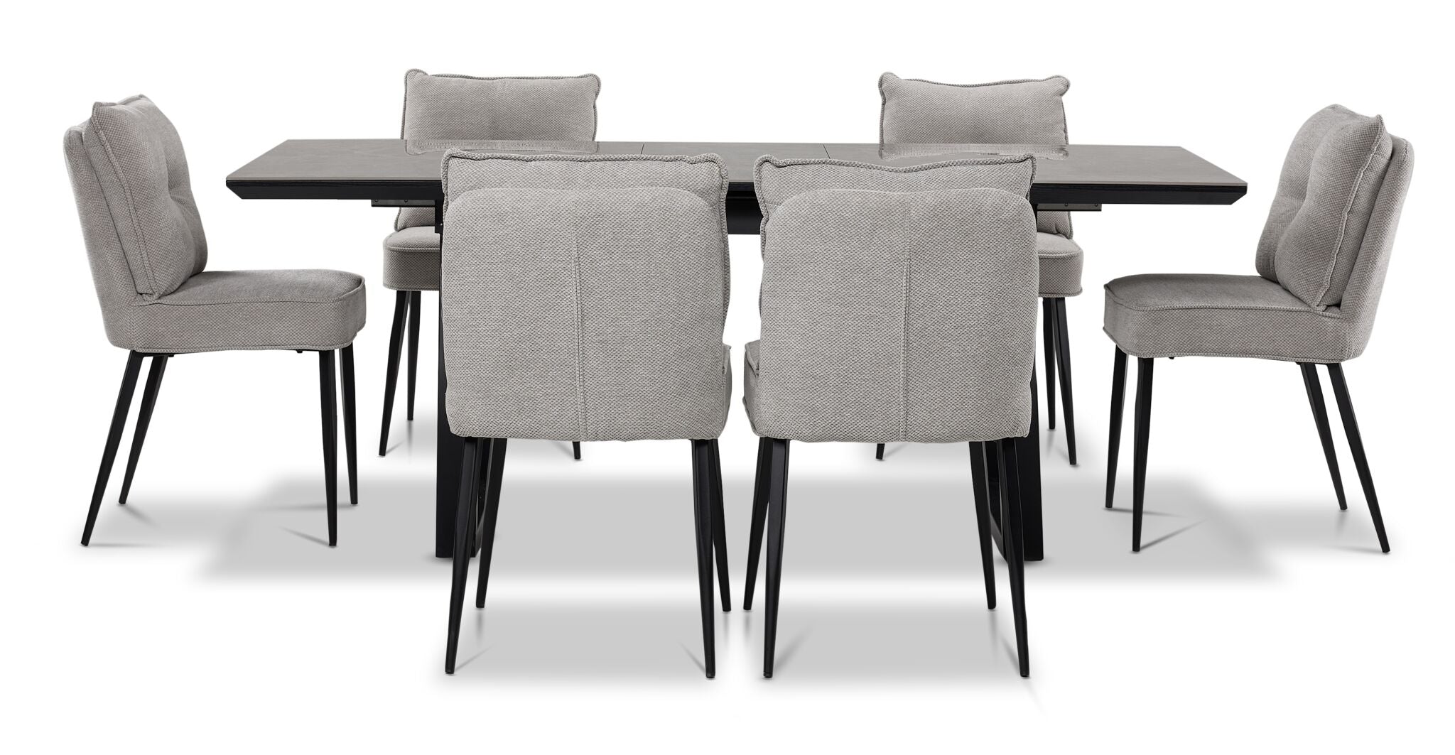 In Full Bloom - Gemini 7-Piece Extendable Dining Set - Grey