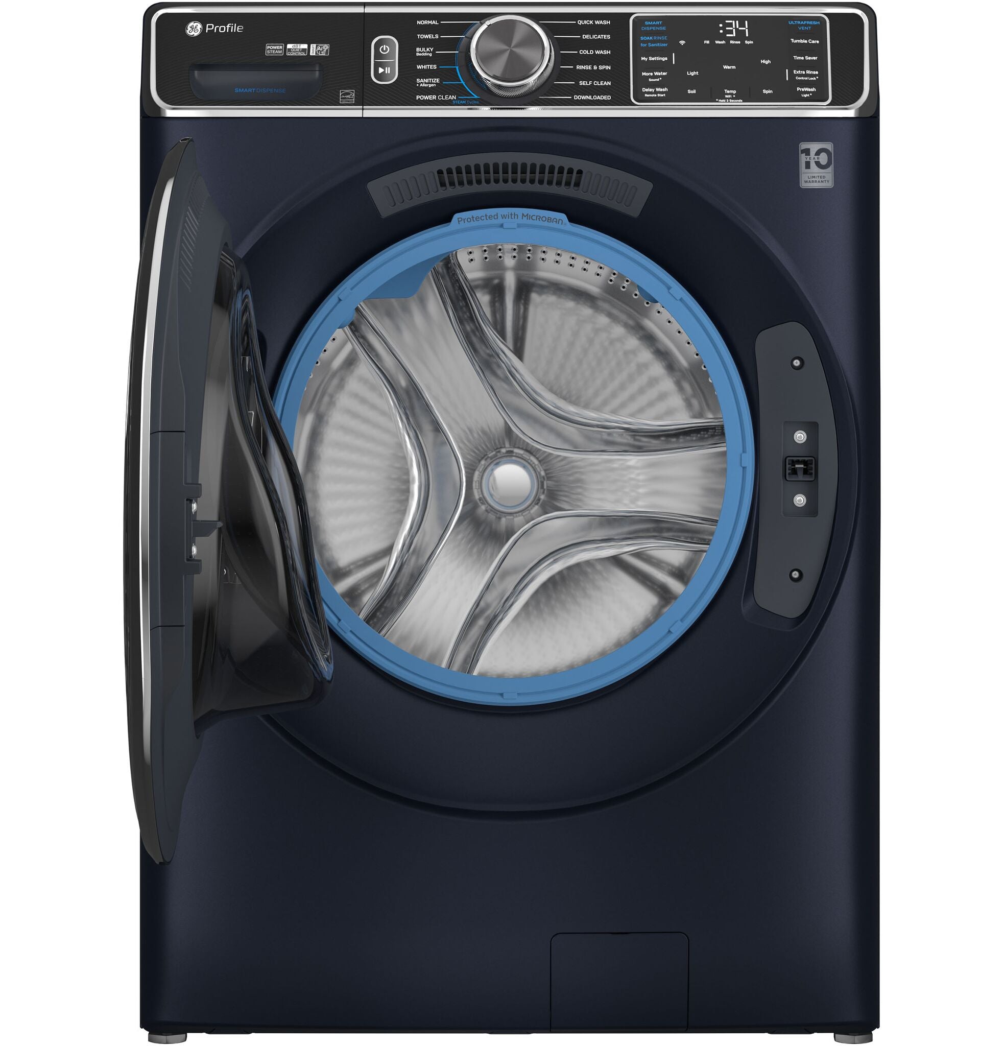 GE Profile Blue Sapphire Smart Steam Front Load Washer with SmartDispense (6.1 cu. ft) - PFW870SPVRS