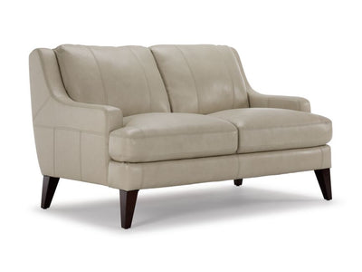 Gerald Leather Loveseat - Ivory