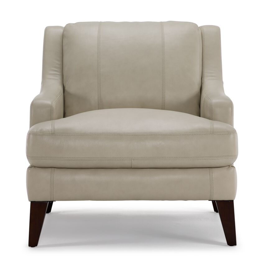 Gerald Leather Chair - Ivory