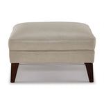 Gerald Leather Large Ottoman - Ivory