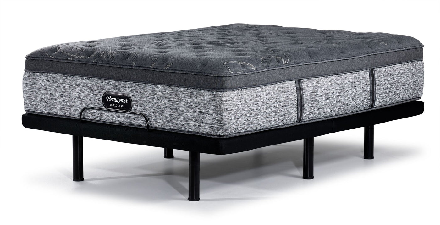 Beautyrest World Class Grandeur 2.0 Plush Queen Mattress and L2 Motion Pro Adjustable Base