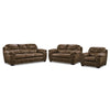 Grant Sofa, Loveseat and Chair Set - Brown