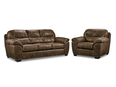 Grant Sofa and Chair Set - Brown